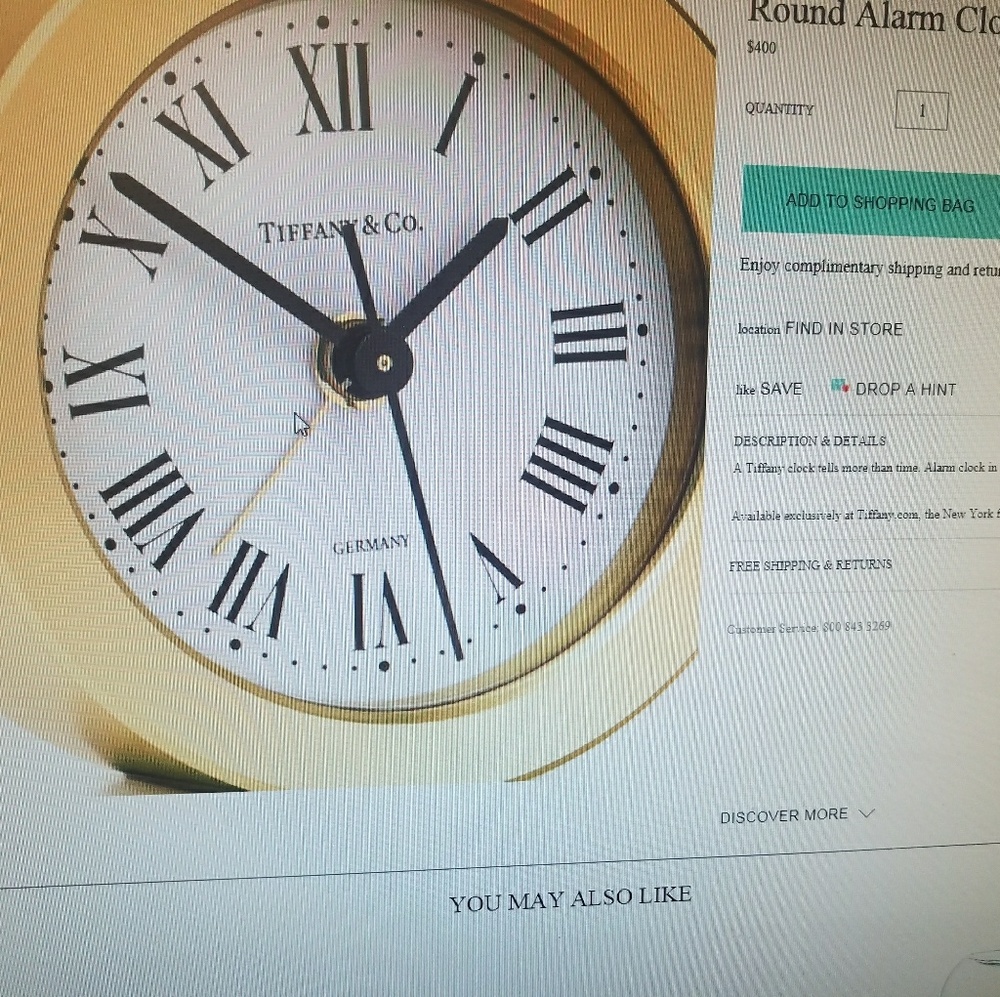Tiffany & co  traveling alarm clock